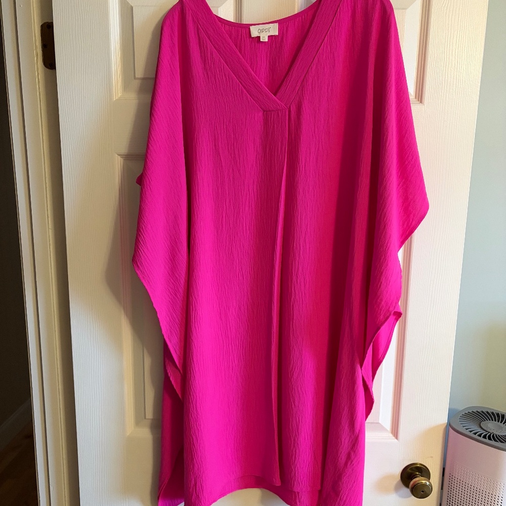 Oddi fuschia side ruffle dress, size 3xl, nwot!